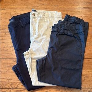 3 pair - Boys 14 Husky Pants - Navy, Khaki, Dark Gray
